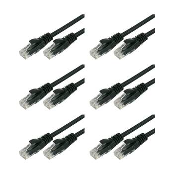6PK Comsol RJ45 Cat 6 Network Gigabit Ethernet Patch Cable 5 Metres Black