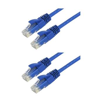 2PK Comsol RJ45 Cat 6 Network Gigabit Ethernet Patch Cable 20 Metres Blue