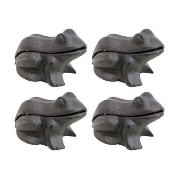 4PK LVD Frog Cast Iron Keyhide Trinket Storage Home/Garden Decor 11.6x6.5x6.5cm