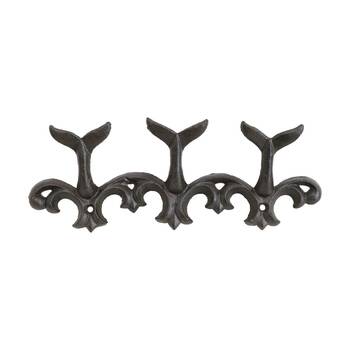 LVD Whale Tale Triple Wall Decoration Hook Coastal Home Decor 27.5x5x10cm