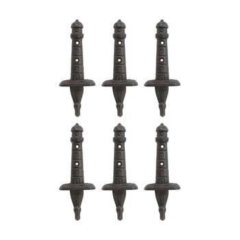 6PK LVD Lighthouse Single Wall Decoration Hook Coastal Home Decor 8x5x19.5cm