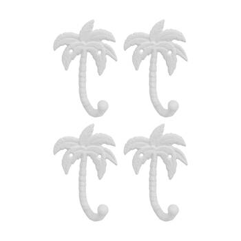 4PK LVD Palm Tree Wall Decoration Hook Coastal Home Decor 11x4x17cm