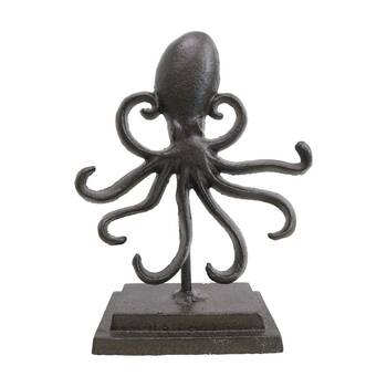 LVD Octopus On Stand Cast Iron Sculpture Nautical Home Decor 20x14.5x7cm