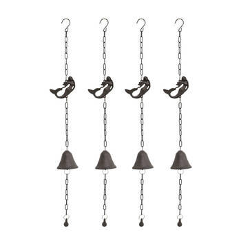 4PK LVD Cast Iron/Steel Mermaid Hanging Chime Outdoor/Garden Decor 9x7.5x80cm