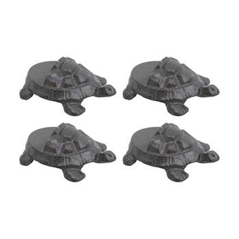 4PK LVD Home/Garden Decor Cast Iron Turtle Plant Pot Foot Ornament 8x6x3cm