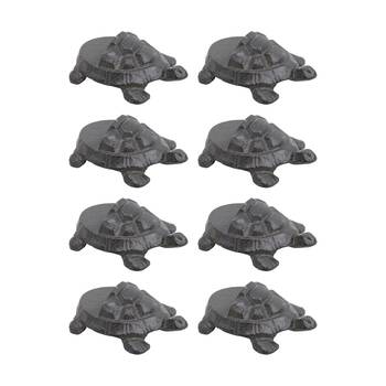 8PK LVD Home/Garden Decor Cast Iron Turtle Plant Pot Foot Ornament 8x6x3cm