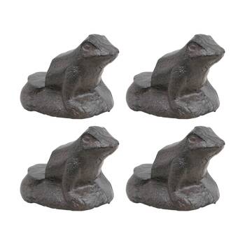 4PK LVD Home/Garden Decor Cast Iron Frog Plant Pot Foot Ornament 6.5x4.5x4.5cm