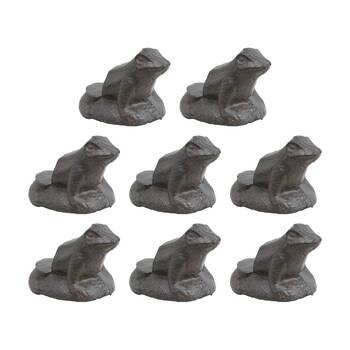8PK LVD Home/Garden Decor Cast Iron Frog Plant Pot Foot Ornament 6.5x4.5x4.5cm