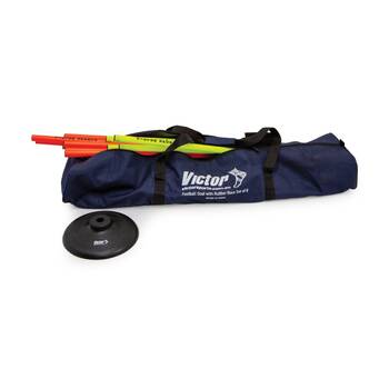 8pc Victor Football Goal Set With Rubber Base Portable Outdoor Posts