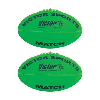 2PK Victor Sports Synthetic Football Durable AFL Ball Green Size 5