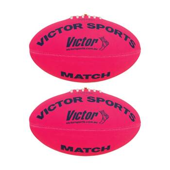2PK Victor Sports Synthetic Football Durable AFL Ball Pink Size 3