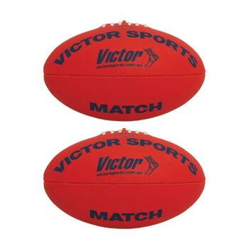 2PK Victor Sports Synthetic Football Durable AFL Ball Red Size 4