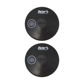 2PK Victor Sports Rubber Discus Durable Training Beginner Black 350g