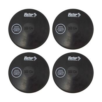 4PK Victor Sports Rubber Discus Durable Training Beginner Black 350g