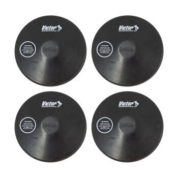 4PK Victor Sports Rubber Discus Durable Training Beginner Black 500g