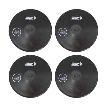 4PK Victor Sports Rubber Discus Durable Training Beginner Black 750g