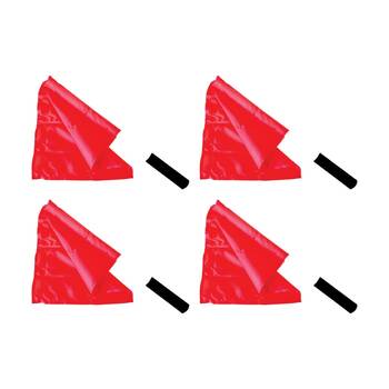 4PK Victor Sports Marshalls Flag Multi-Purpose Sponge Handle Red 50cm