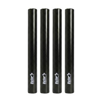 4PK Victor Sports Aluminium Relay Baton Lightweight Smooth Ends Black Junior