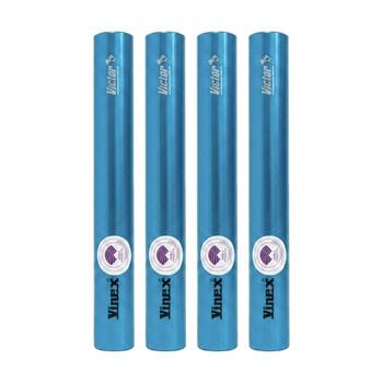 4PK Victor Sports Aluminium Relay Baton Lightweight Smooth Ends Blue Senior