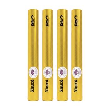 4PK Victor Sports Aluminium Relay Baton Lightweight Smooth Ends Gold Senior