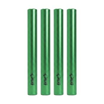 4PK Victor Sports Aluminium Relay Baton Lightweight Smooth Ends Green Junior
