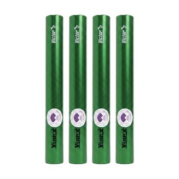 4PK Victor Sports Aluminium Relay Baton Lightweight Smooth Ends Green Senior