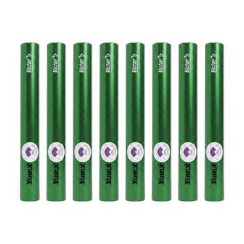 8PK Victor Sports Aluminium Relay Baton Lightweight Smooth Ends Green Senior