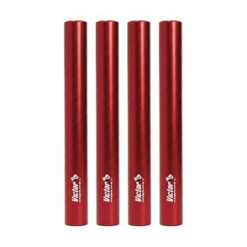 4PK Victor Sports Aluminium Relay Baton Lightweight Smooth Ends Red Junior