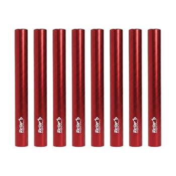 8PK Victor Sports Aluminium Relay Baton Lightweight Smooth Ends Red Junior