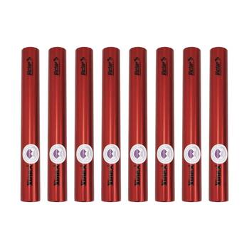 8PK Victor Sports Aluminium Relay Baton Lightweight Smooth Ends Red Senior