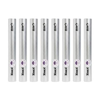 8PK Victor Sports Aluminium Relay Baton Lightweight Smooth Ends Silver Senior