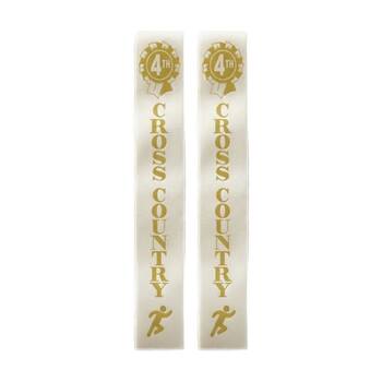 2x 50pc Victor Sports Cross Country Ribbons 4th Place Polyester 3x17cm