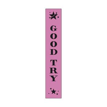 100pc Victor Sports Achievement Ribbons Polyester Good Try Pink 3x17cm