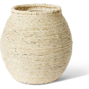E Style Bomani Rattan Pot Contemporary Home Decor Natural 35cm