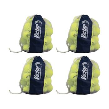 4PK Victor Sports Mesh Ball Bag Mini Holds 24 Tennis Balls W/ Drawstring Closing