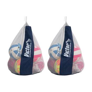 2PK Victor Sports Mesh Ball Bag Small Holds 5 Size Balls W/ Drawstring Closing