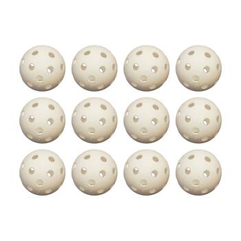 12PK Victor Sports Baseball Airflow Lightweight Plastic Ball White 9 Inch