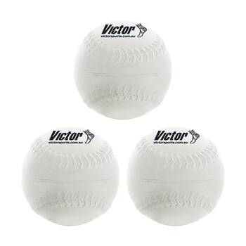 3PK Victor Sports Baseball Rubber Kapok Practice Training Ball 9 In