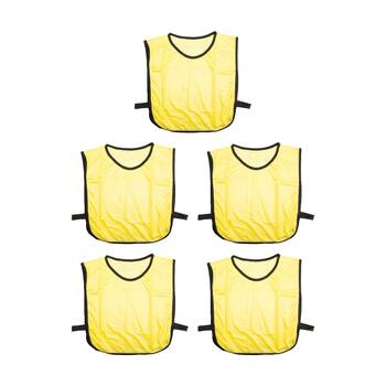 5PK Victor Sports Lightweight Fitness/Training Mesh Tab Bibs Yellow Small