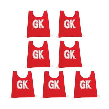 7pc Victor Sports Bibs Netball Junior Breathable Honeycomb Red
