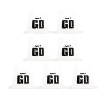 7pc Victor Sports Bibs Netball Junior Breathable Honeycomb White