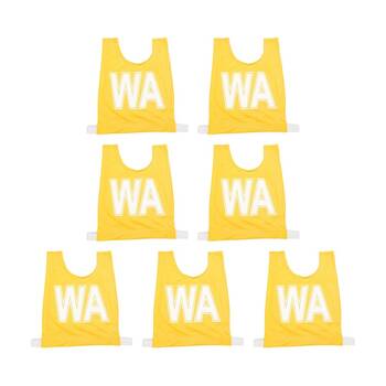 7pc Victor Sports Bibs Netball Senior Breathable Honeycomb Yellow