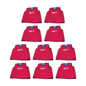 10PK Victor Sports Reversible Lightweight Fitness/Training Vest Red/Blue XL
