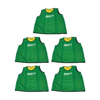 5PK Victor Sports Reversible Lightweight Fitness/Training Vest GR/Yellow Junior