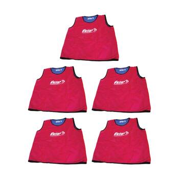 5PK Victor Sports Reversible Lightweight Fitness/Training Vest Red/Blue Senior