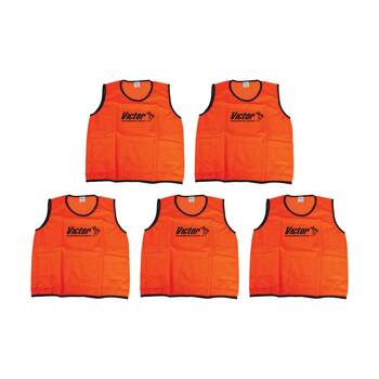 5PK Victor Sports Lightweight Mesh Fitness/Training Vest Orange Large