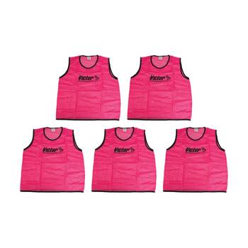 5PK Victor Sports Lightweight Mesh Fitness/Training Vest Pink Large