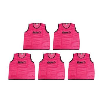 5PK Victor Sports Lightweight Mesh Fitness/Training Vest Pink X-Large