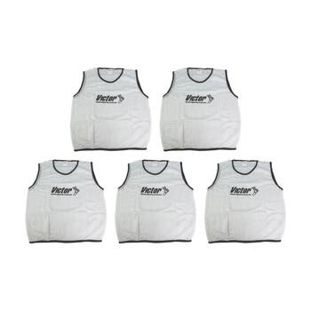5PK Victor Sports Lightweight Mesh Fitness/Training Vest White Medium