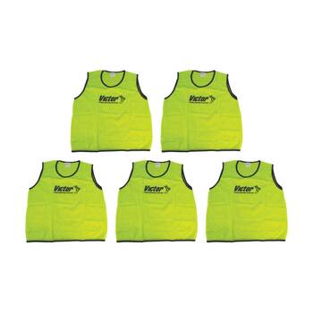 5PK Victor Sports Lightweight Mesh Fitness/Training Vest Yellow Large